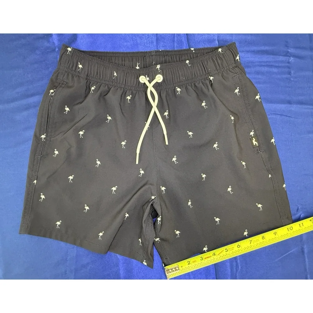 Hollister Men's XS Board Shorts Swim Trunks Navy White Flamingo 4-Way Stretch